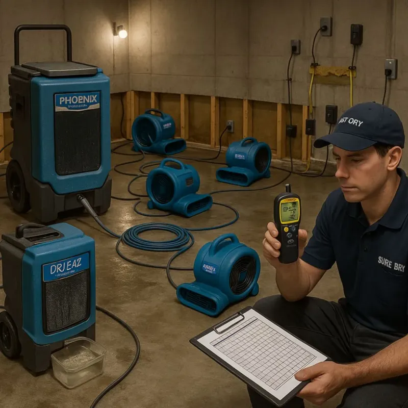 Structural Drying and Dehumidification process in Vance, AL